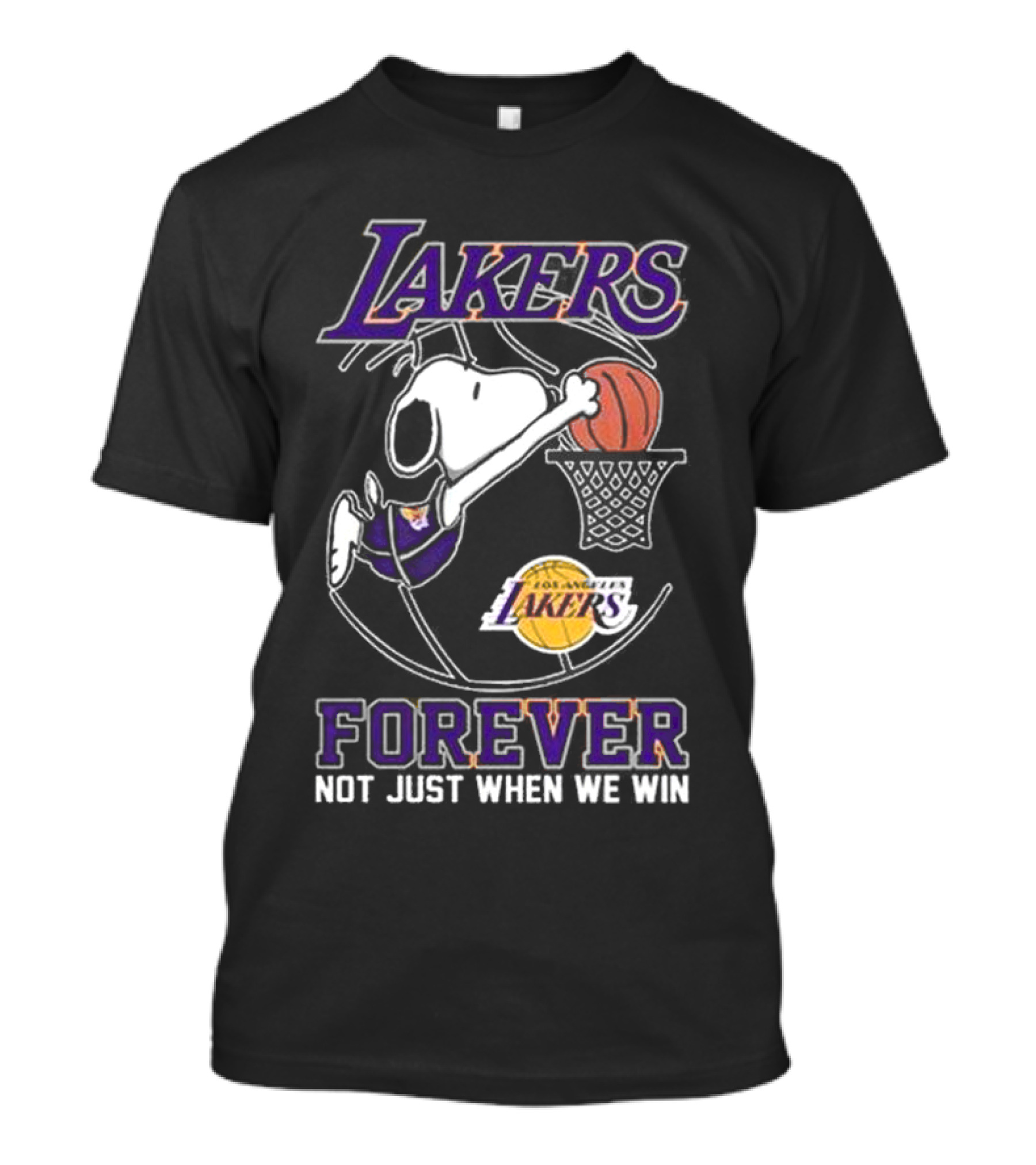 Los Angeles Lakers Snoopy Basketball Forever Not Just When We Win T-Shirt