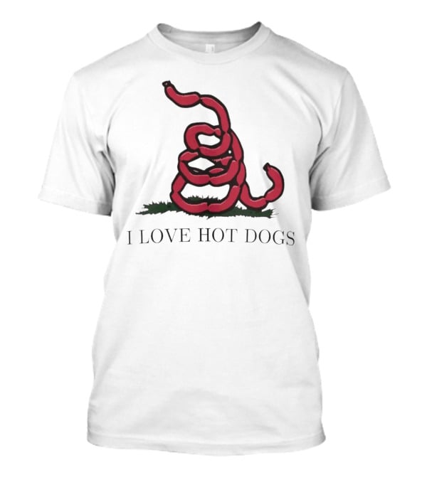 I Love Hot Dogs Spiral Sausage T-Shirt