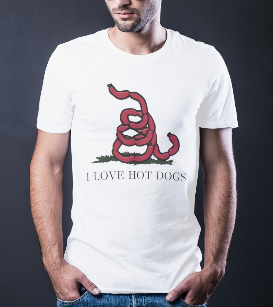 I Love Hot Dogs Spiral Sausage T-Shirt