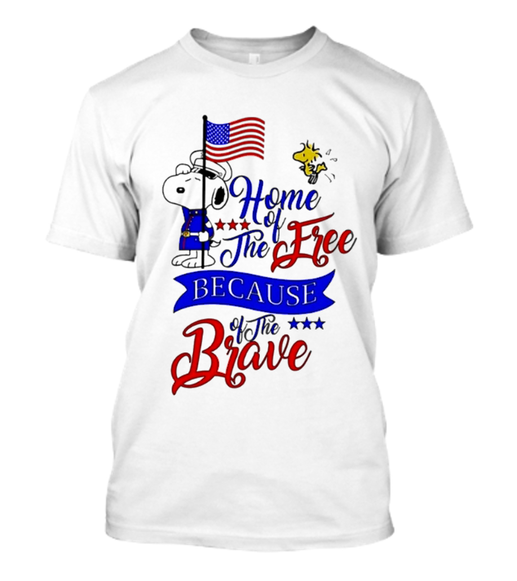 Snoopy Home Of The Free Because Of The Brave Independence Day T-Shirt