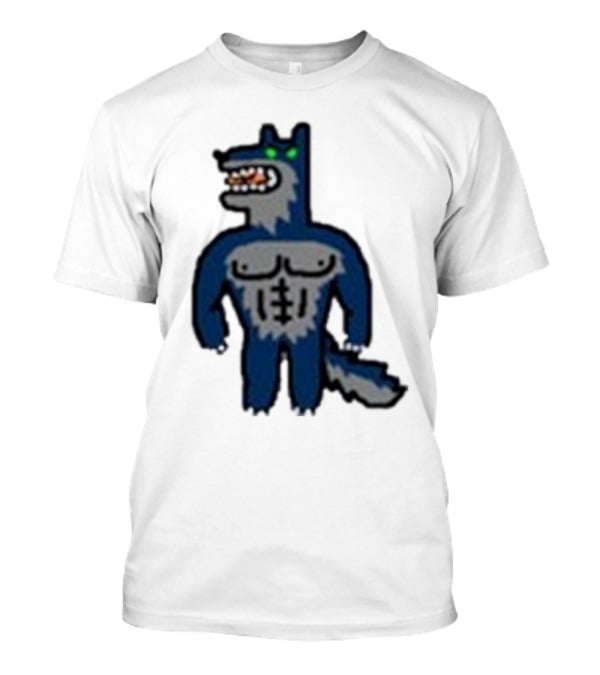 Timberwolves Buff Wolf Strong Muscular Cartoon Character T-Shirt