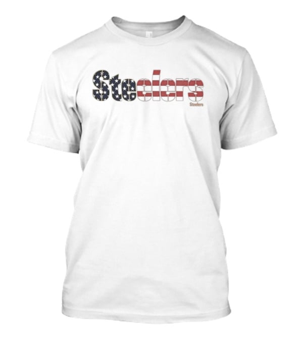 Pittsburgh Steelers American Flag Script Franklin T-Shirt