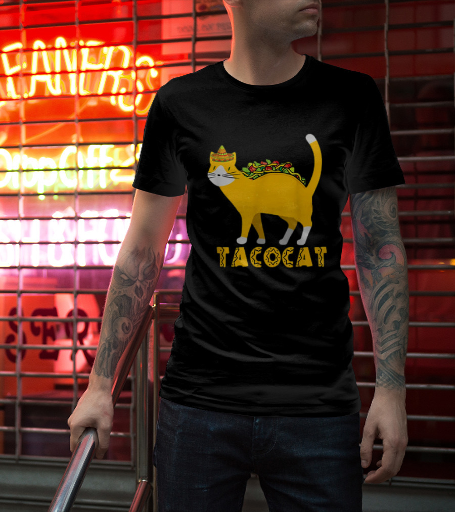 Tacocat Sombrero Taco Cat With Tacos Mexican Food Graphic 365 T-Shirt
