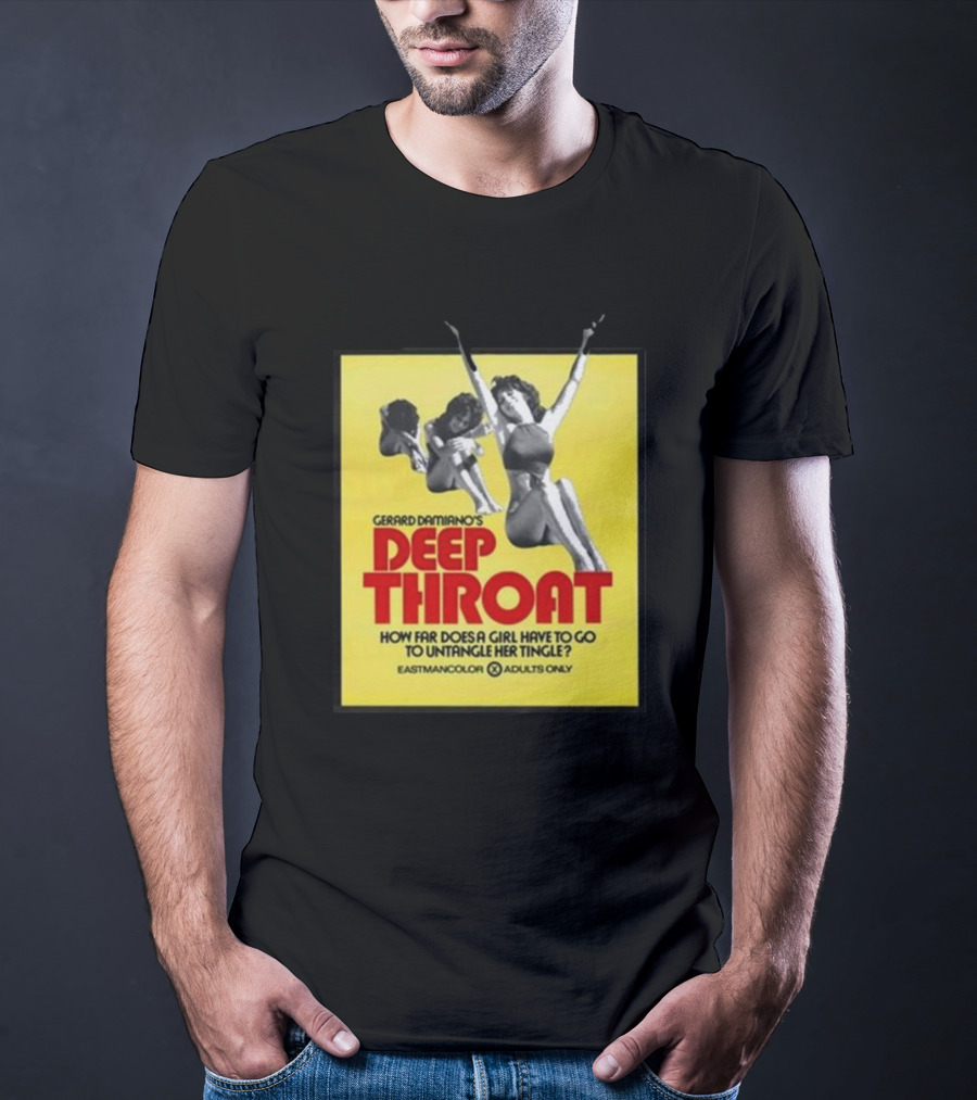 Gerard Damiano’s Deep Throat How Far Does A Girl Have To Go To Untangle Her Tingle? Eastmancolor Adults Only T-Shirt