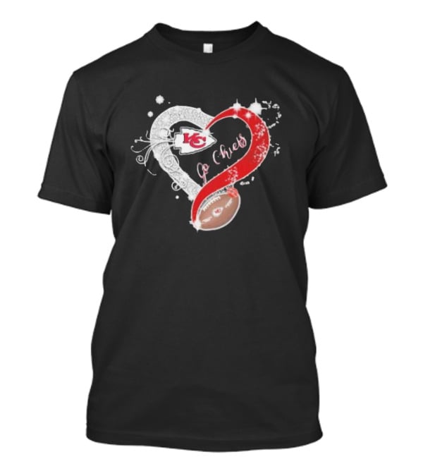 Kansas City Chiefs Heart Football Go Chiefs T-Shirt