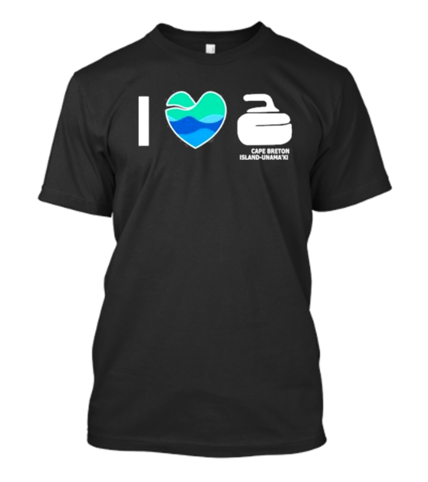 I Love Curling Cape Breton Island Unama'ki Heart Curling Stone T-Shirt
