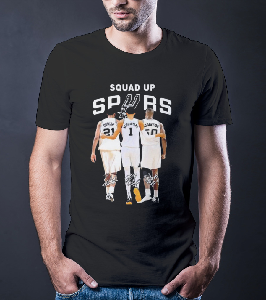 SQUAD UP SAN ANTONIO SPURS DUNCAN WEMBANYAMA ROBINSON SIGNATURES T-Shirt