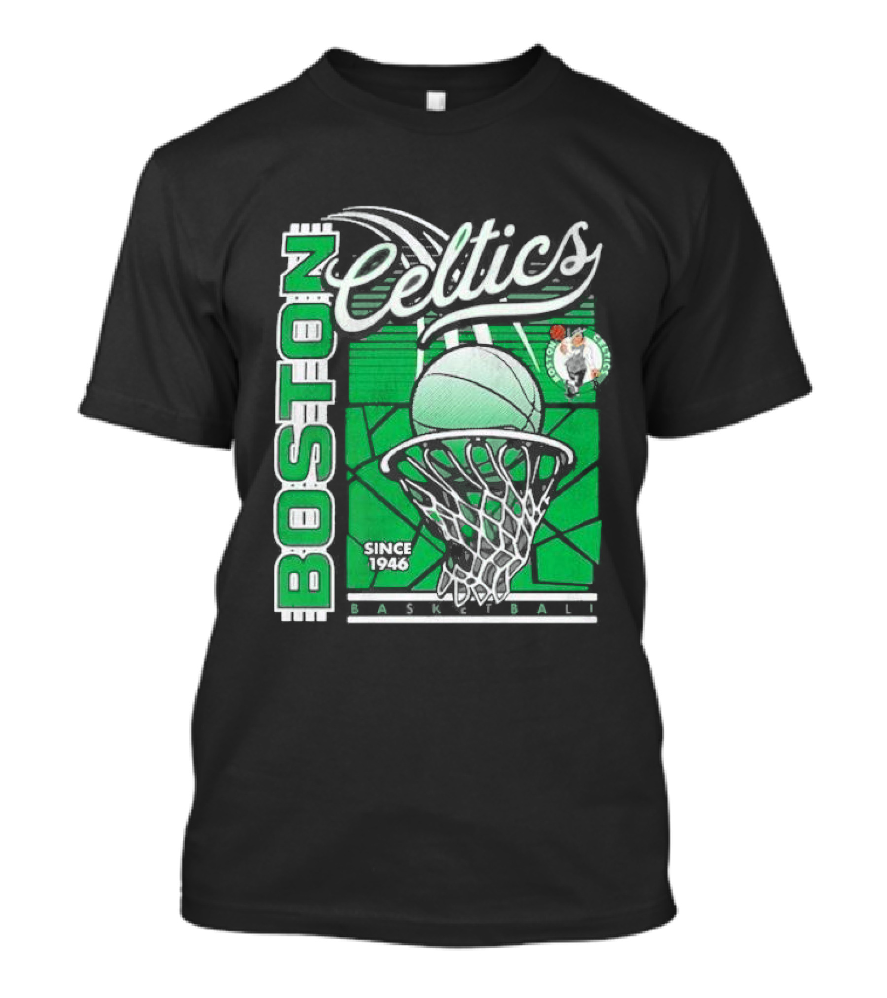 Boston Celtics Basketball Since 1946 Tri-Blend Sportiqe Comfy T-Shirt