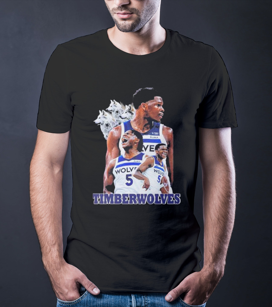 Minnesota Timberwolves Anthony Edwards Basketball Stars Wolves T-Shirt
