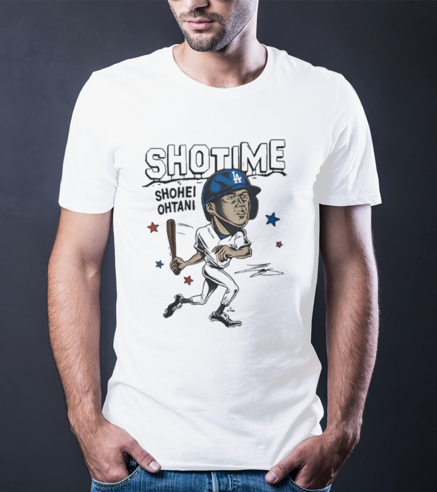 Shottime Shohei Ohtani LA Baseball Cartoon Stars T-Shirt