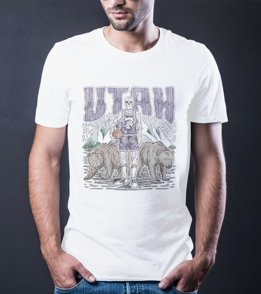 Utah Dead Threads Basketball Bears Mountains T-Shirt