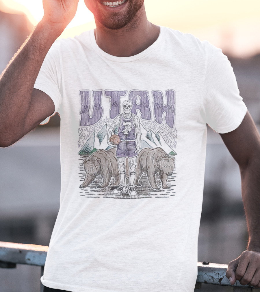 Utah Dead Threads Basketball Bears Mountains T-Shirt