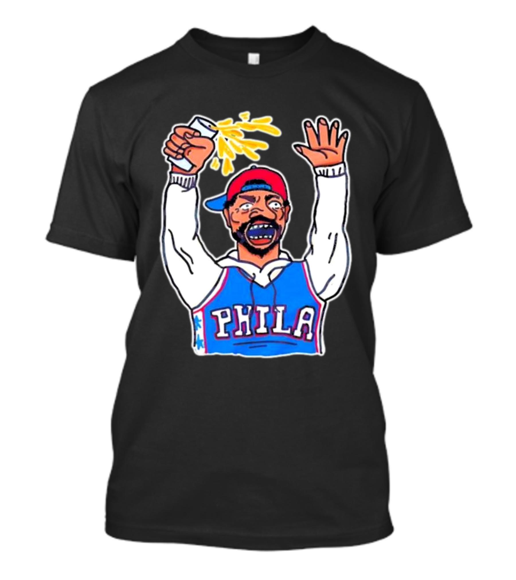 PHILA Basketball Fan With Drink And Raised Hand T-Shirt