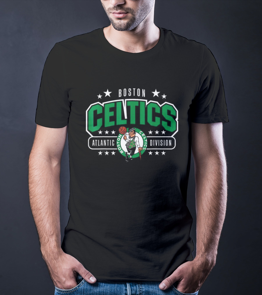 Boston Celtics Atlantic Division Logo With Stars T-Shirt