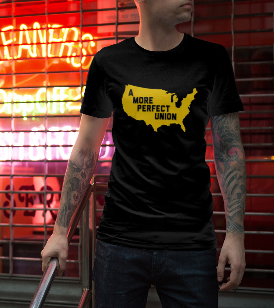 Michigan Wolverines A More Perfect Union Map T-Shirt
