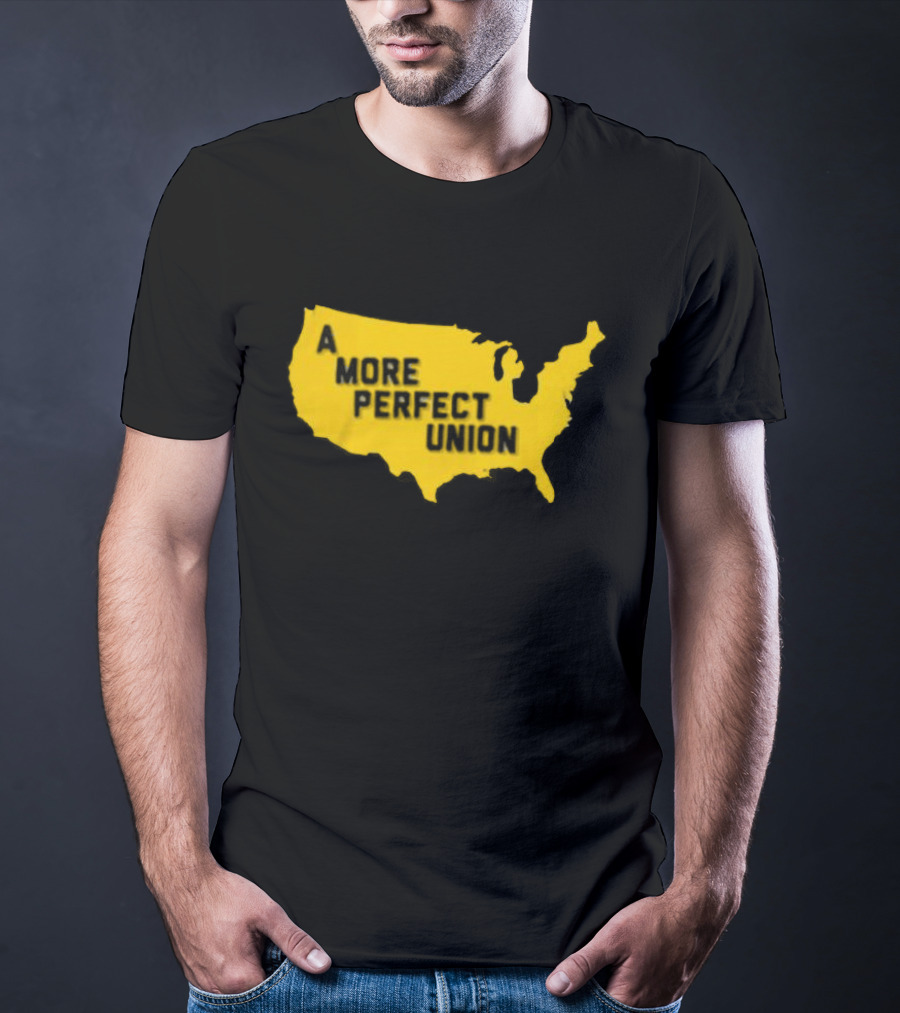 Michigan Wolverines A More Perfect Union Map T-Shirt