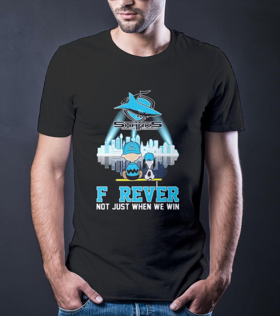 Peanut Snoopy Charlie Brown Cronulla Sutherland Sharks Forever Not Just When We Win T-Shirt