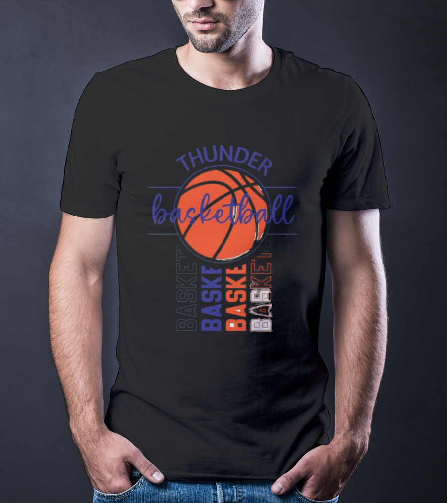 Thunder Basketball Basket Baskebasketbasket T-Shirt