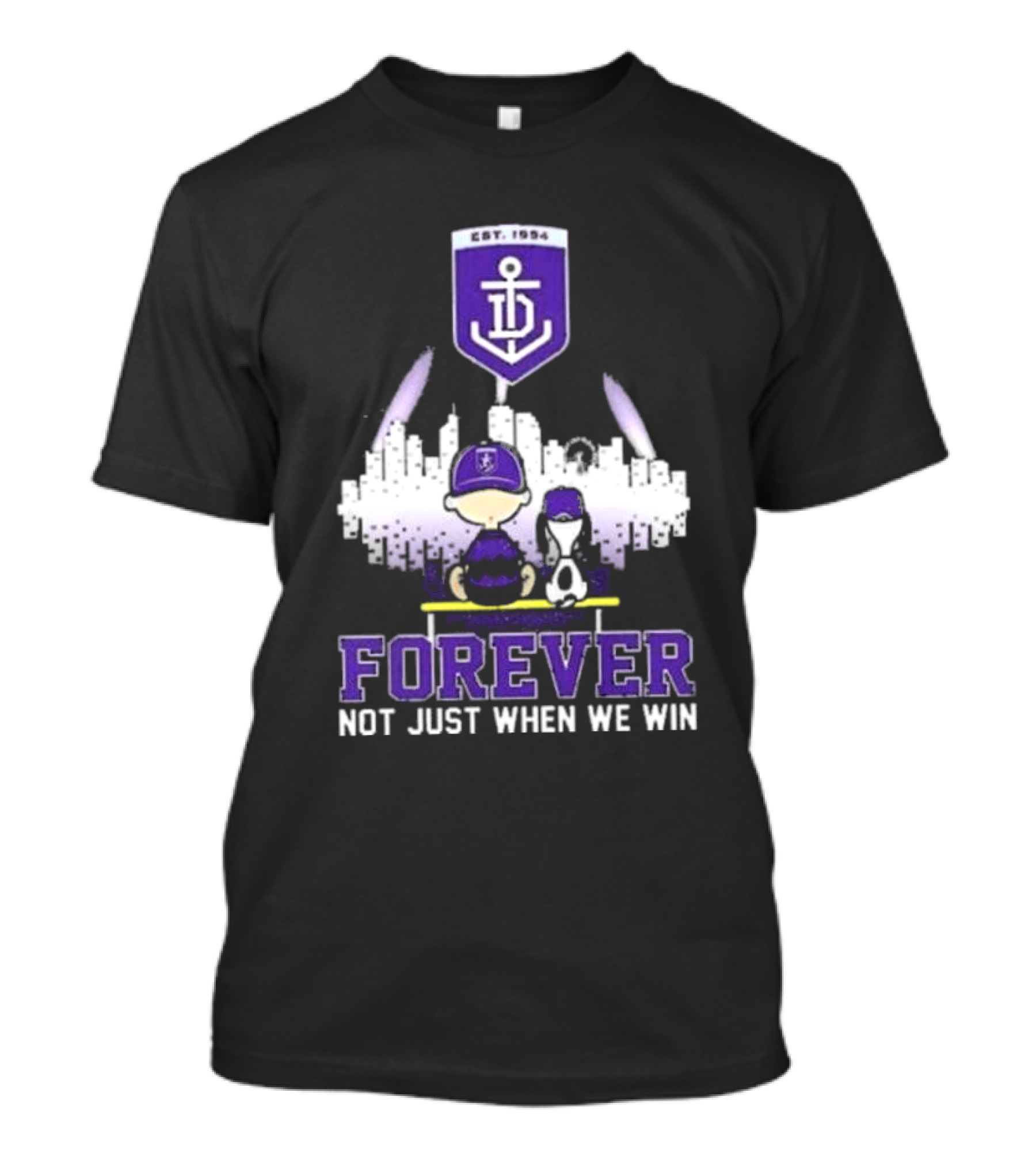 Peanuts Snoopy And Charlie Brown Fremantle Dockers Forever Not Just When We Win T-Shirt