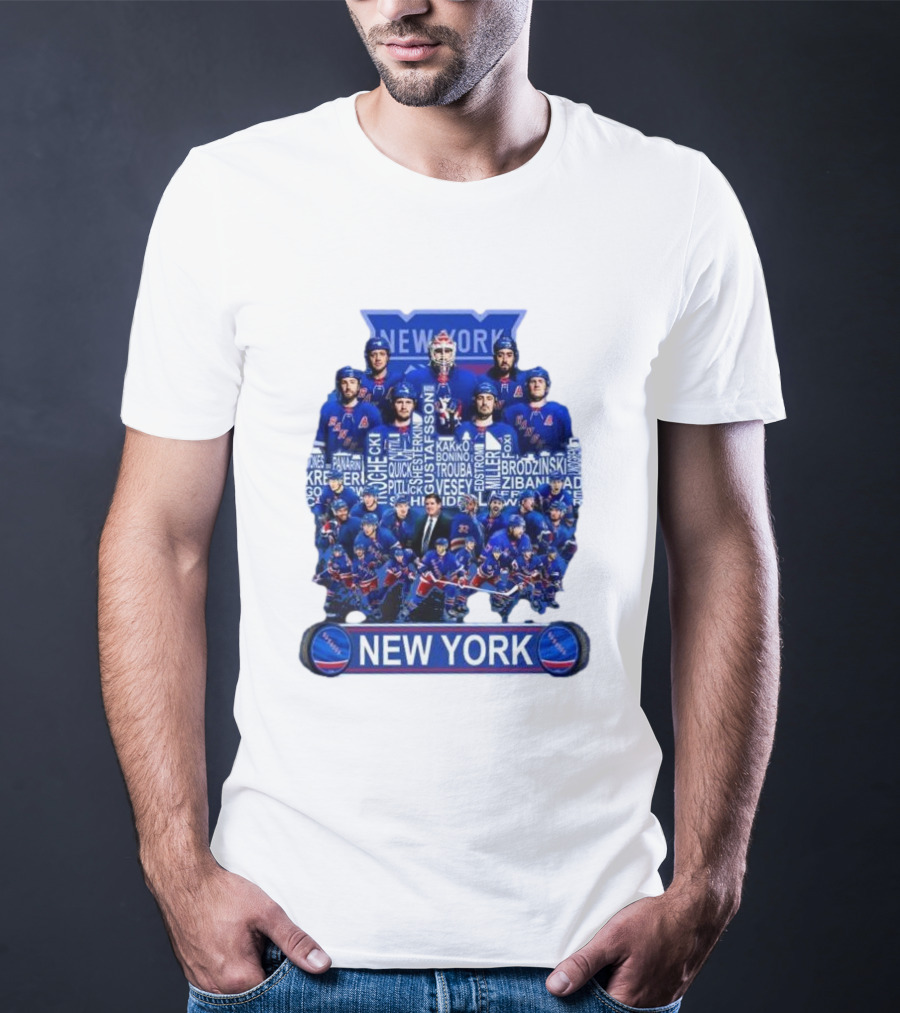 New York Rangers Hockey Team Players Skyline Names T-Shirt