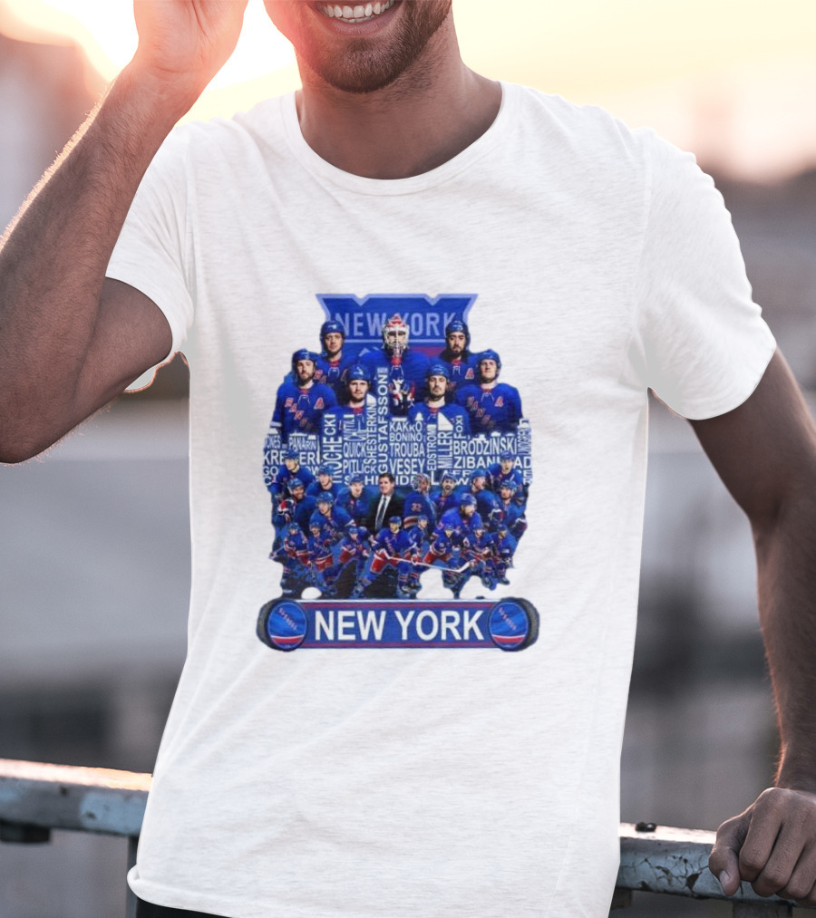 New York Rangers Hockey Team Players Skyline Names T-Shirt