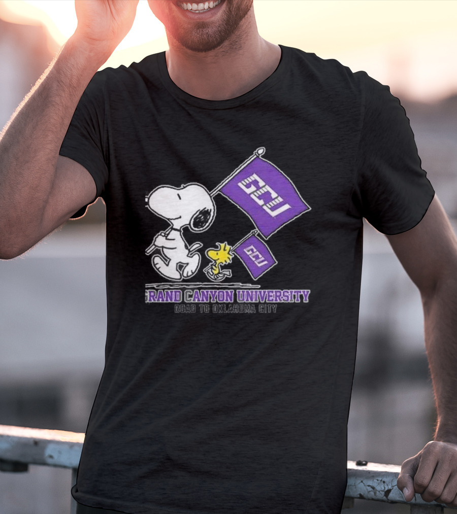 Snoopy GCU Road To Oklahoma City Grand Canyon University Peanuts Woodstock T-Shirt