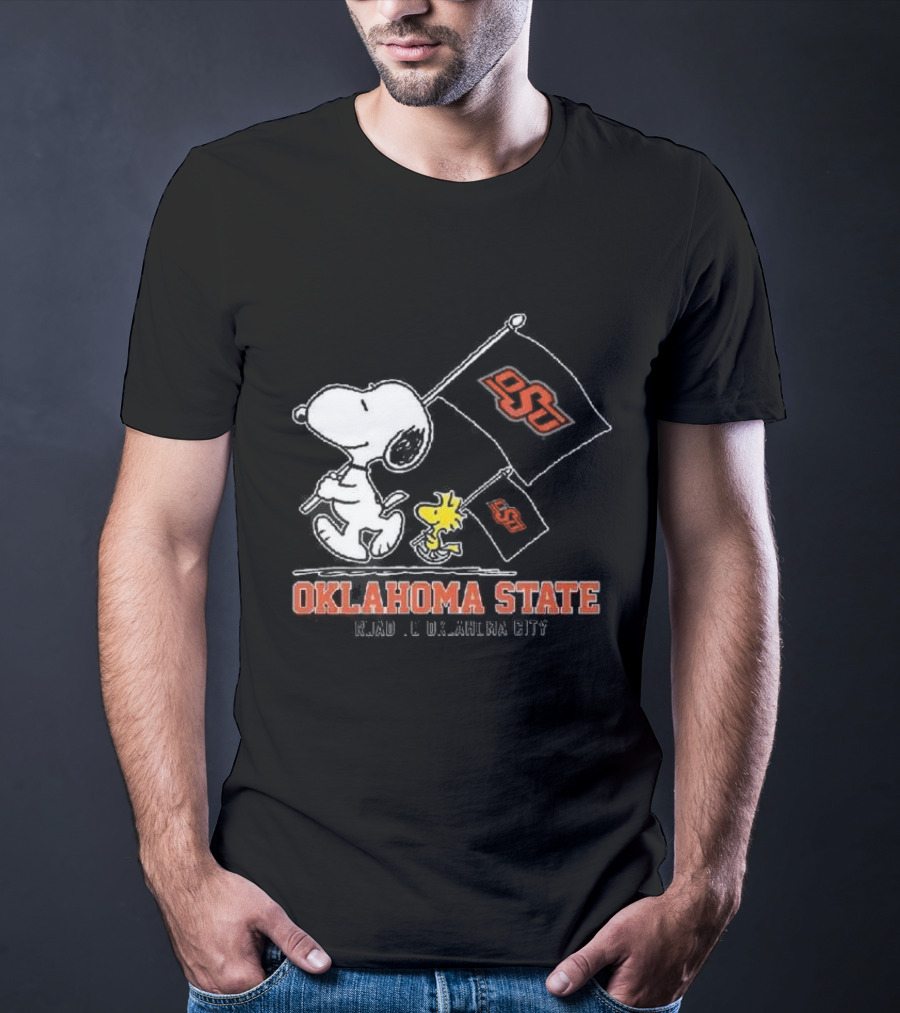 Snoopy Woodstock Oklahoma State OSU Road To Oklahoma City T-Shirt
