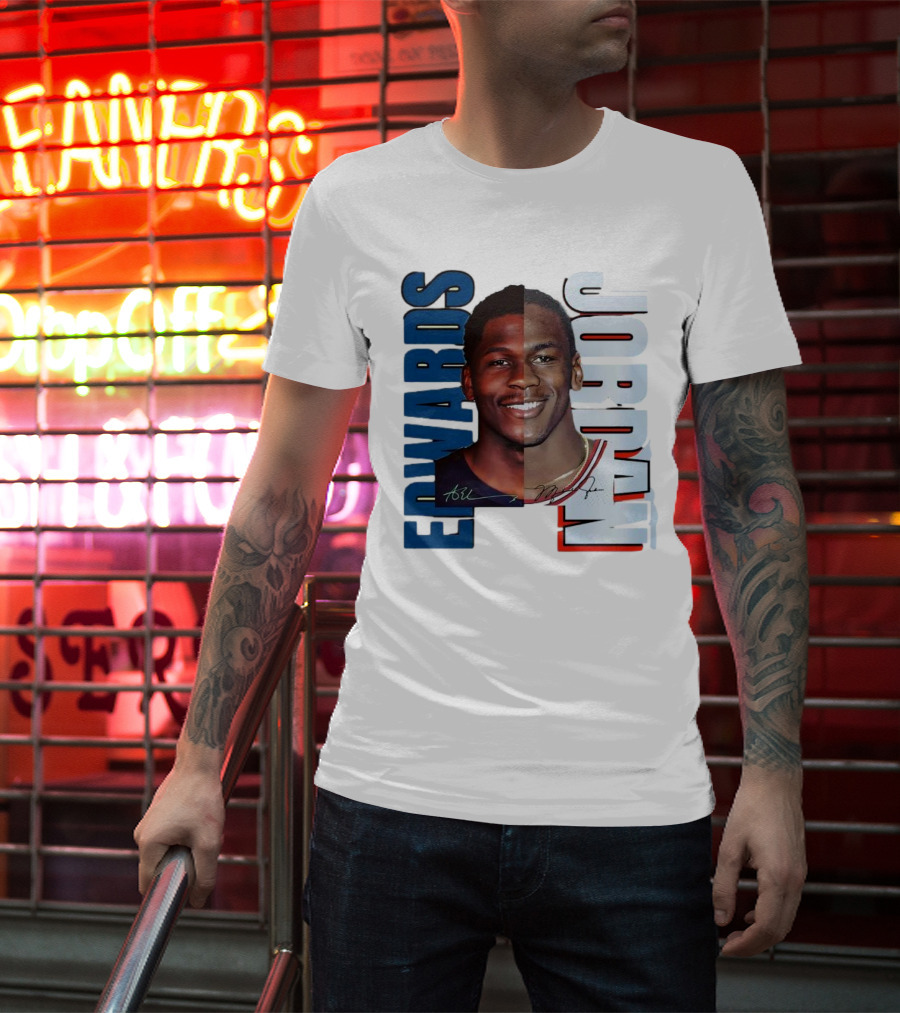 Edwards Jordan Basketball Signatures Split Face T-Shirt