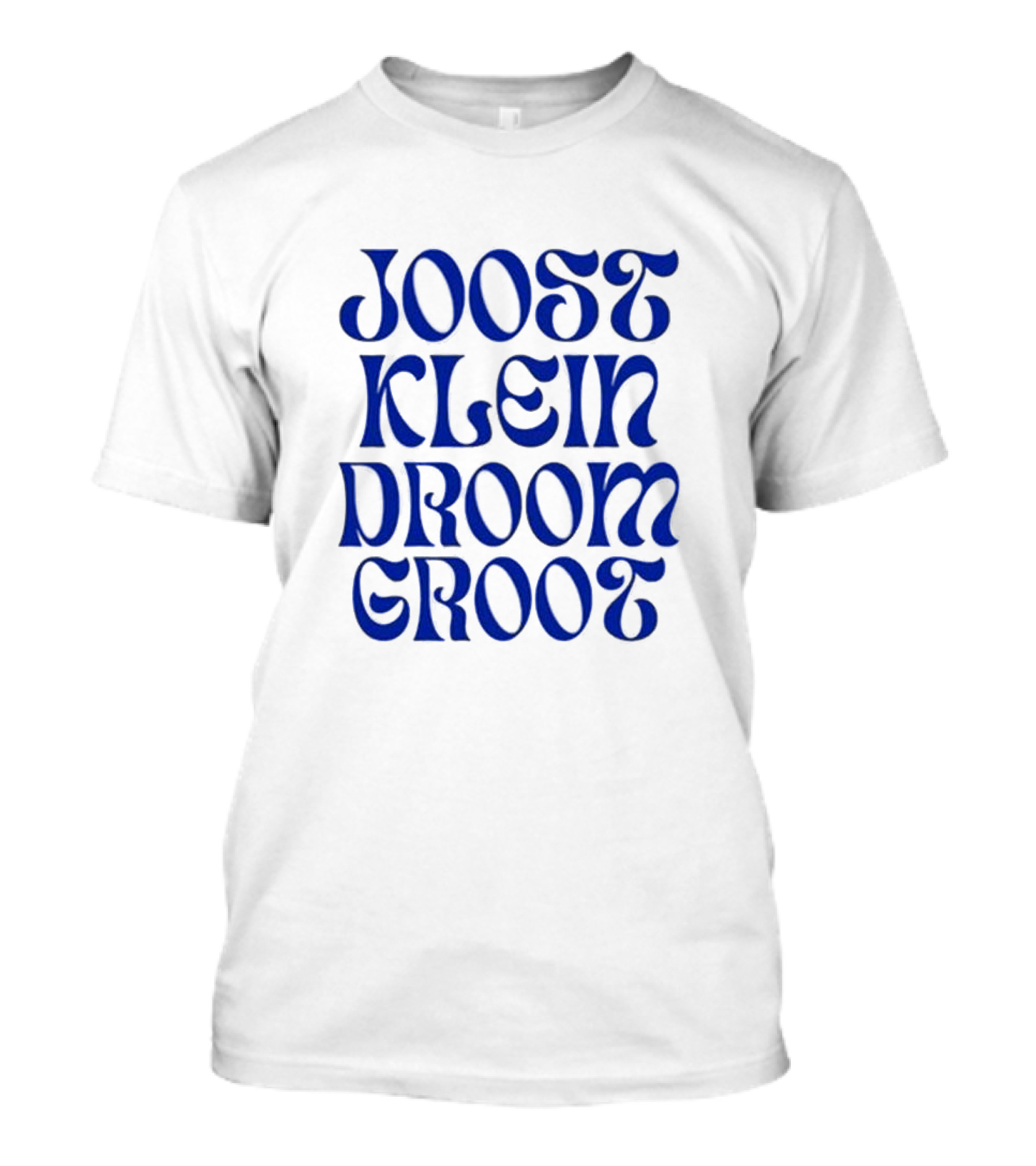 Joost Klein Droom Groot Retro Bold Blue Typography T-Shirt