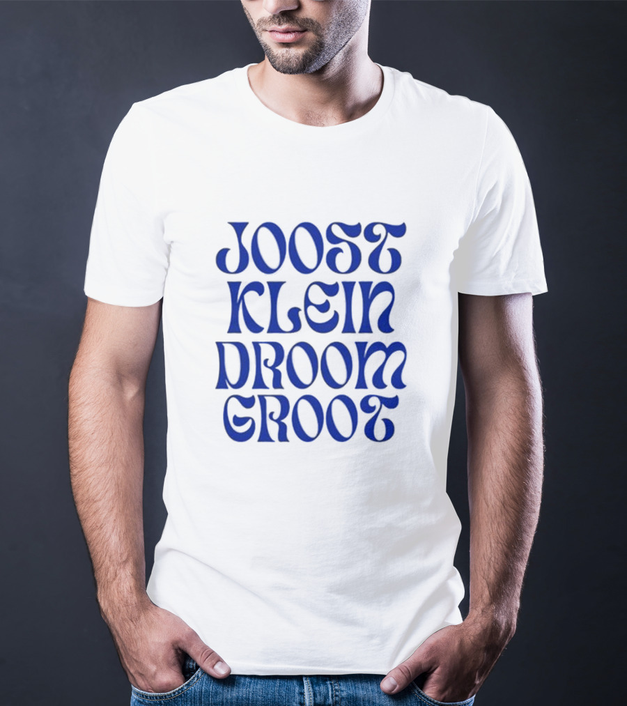 Joost Klein Droom Groot Retro Bold Blue Typography T-Shirt
