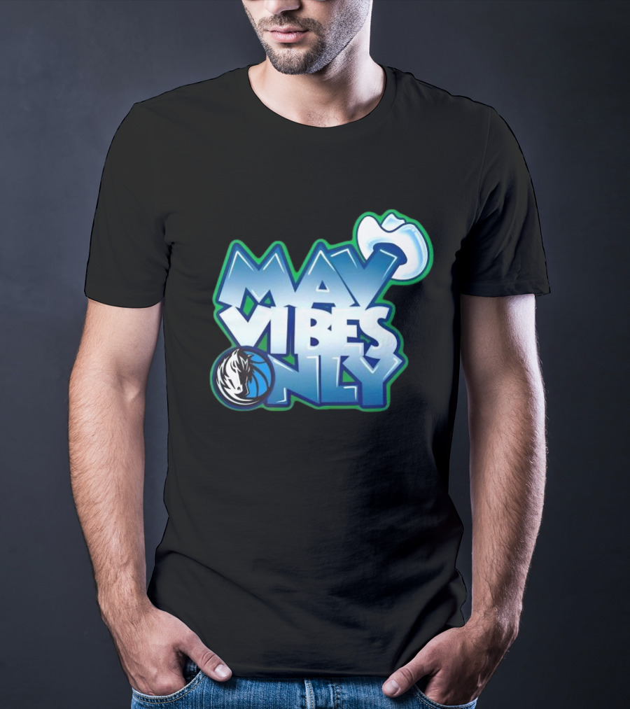 Mav Vibes Only Dallas Mavericks Basketball Logo Cowboy Hat T-Shirt