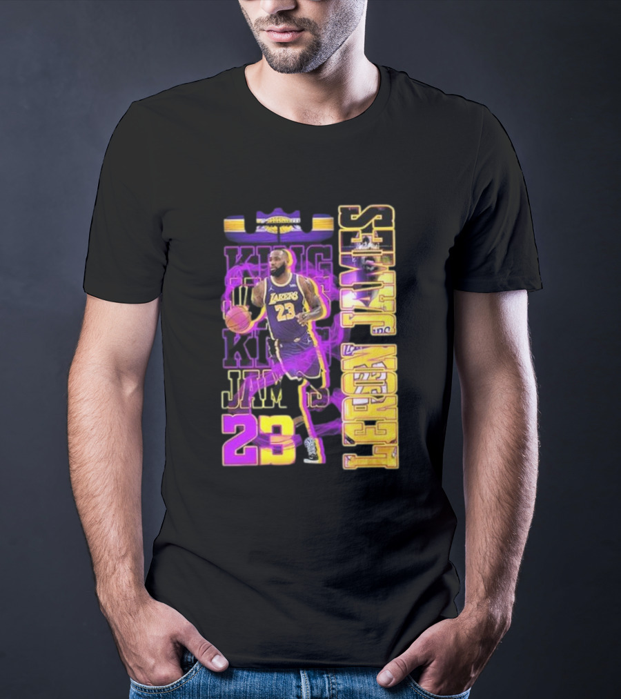 King LeBron James No. 23 Los Angeles Lakers True King Fan T-Shirt