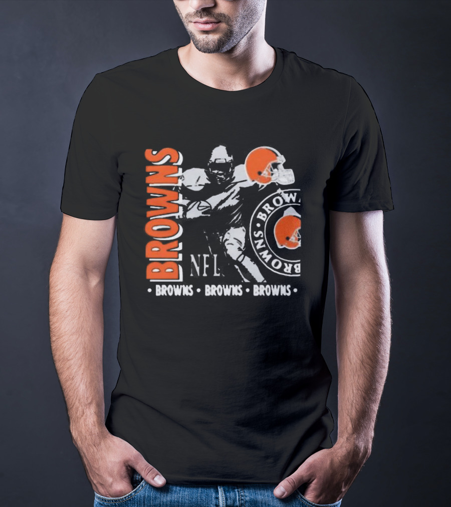 Cleveland Browns NFL Helmet And Player Browns Browns Browns T-Shirt