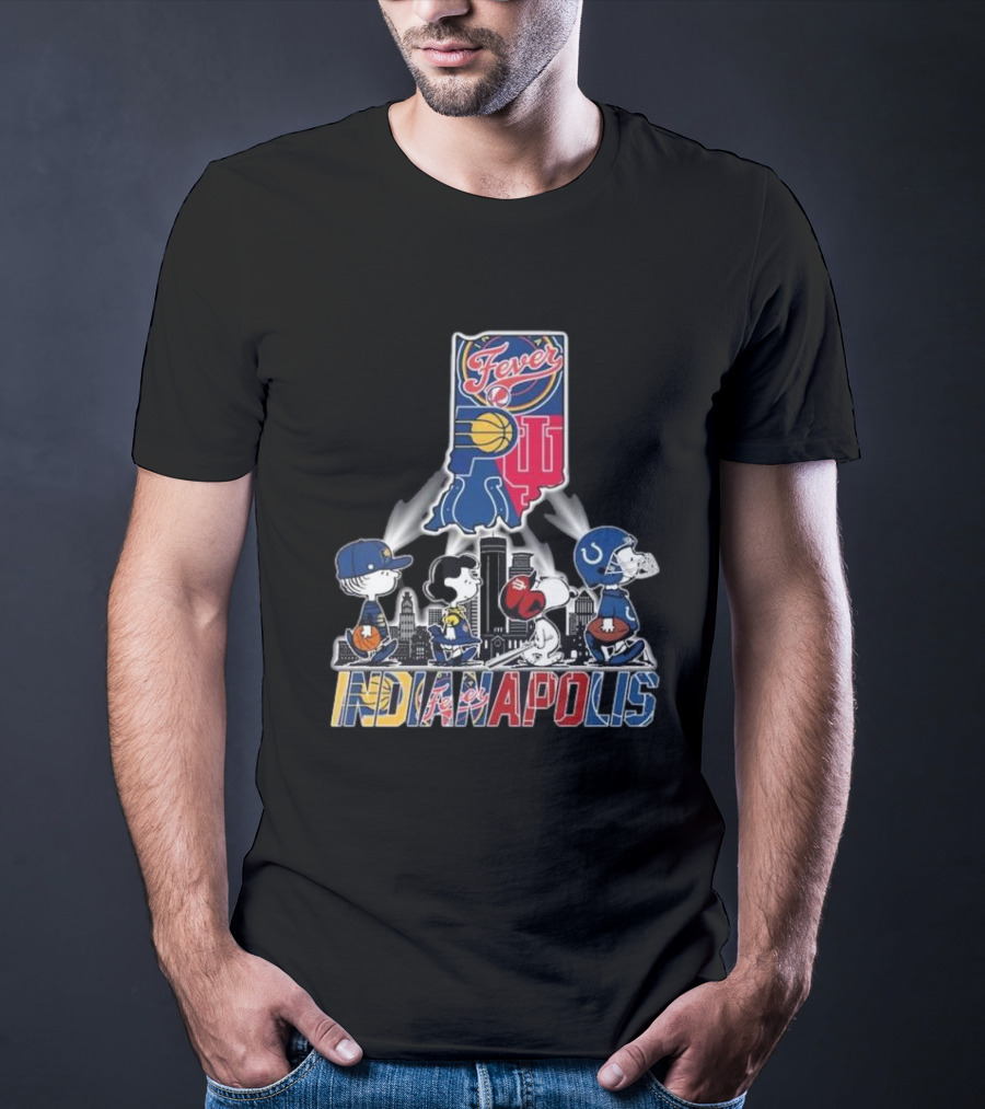 Indianapolis Colts Pacers Fever Hoosiers Snoopy Peanuts Indiana T-Shirt