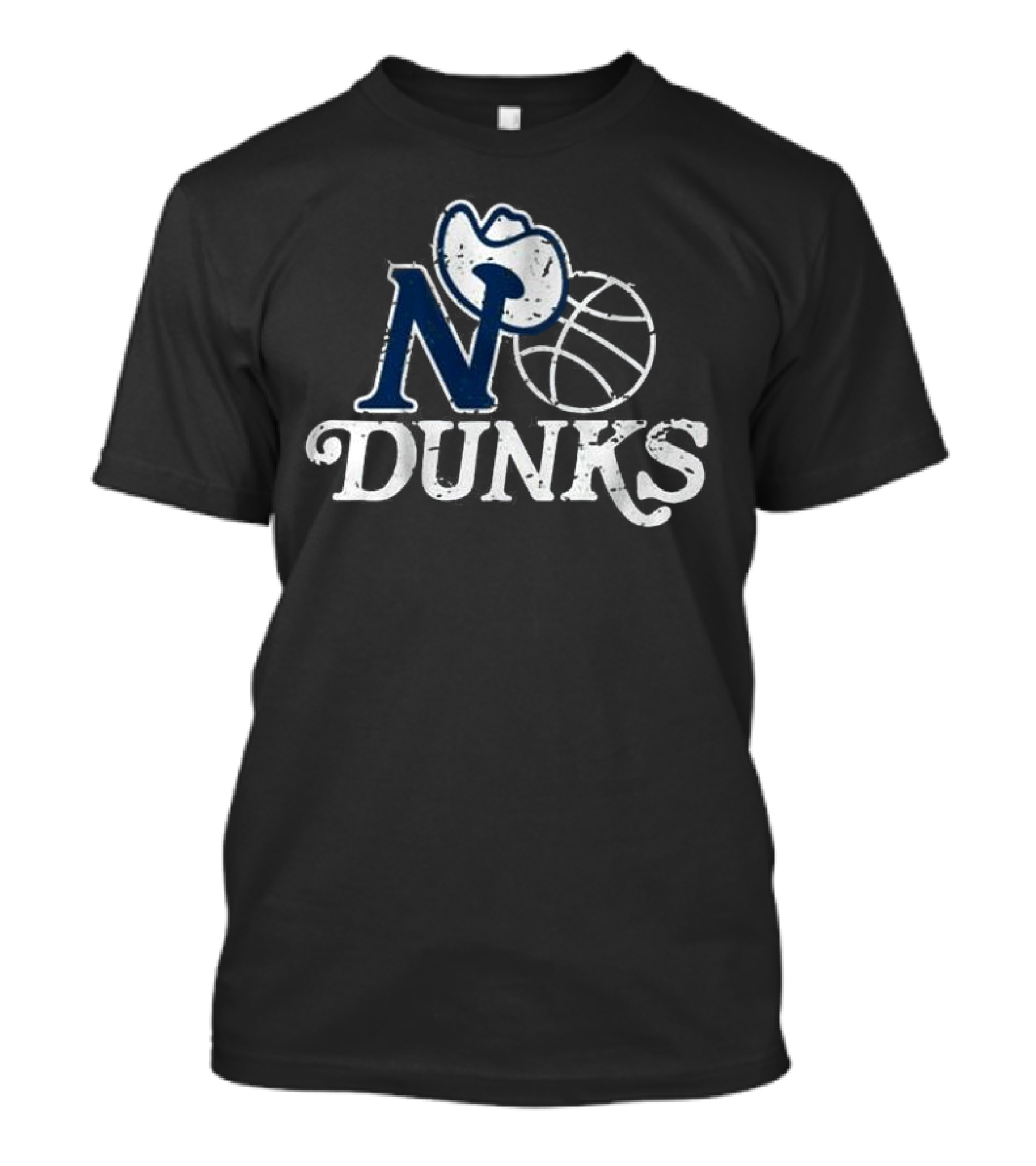 No Dunks Dallas Stars Basketball Cowboy Hat T-Shirt