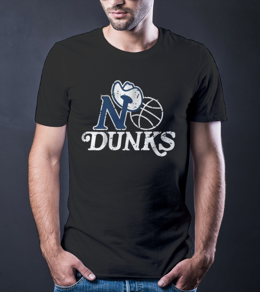 No Dunks Dallas Stars Basketball Cowboy Hat T-Shirt
