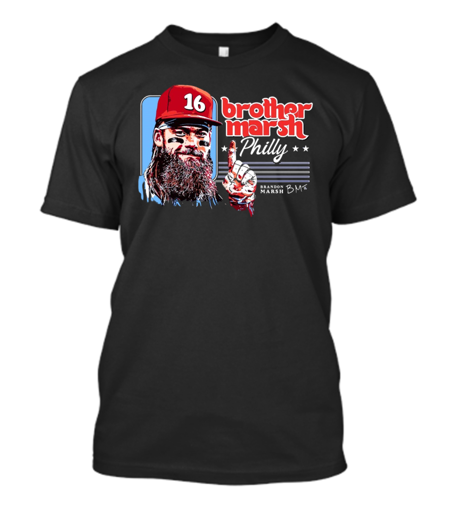 Brother Marsh Philly Brandon Marsh 16 Signature BM T-Shirt