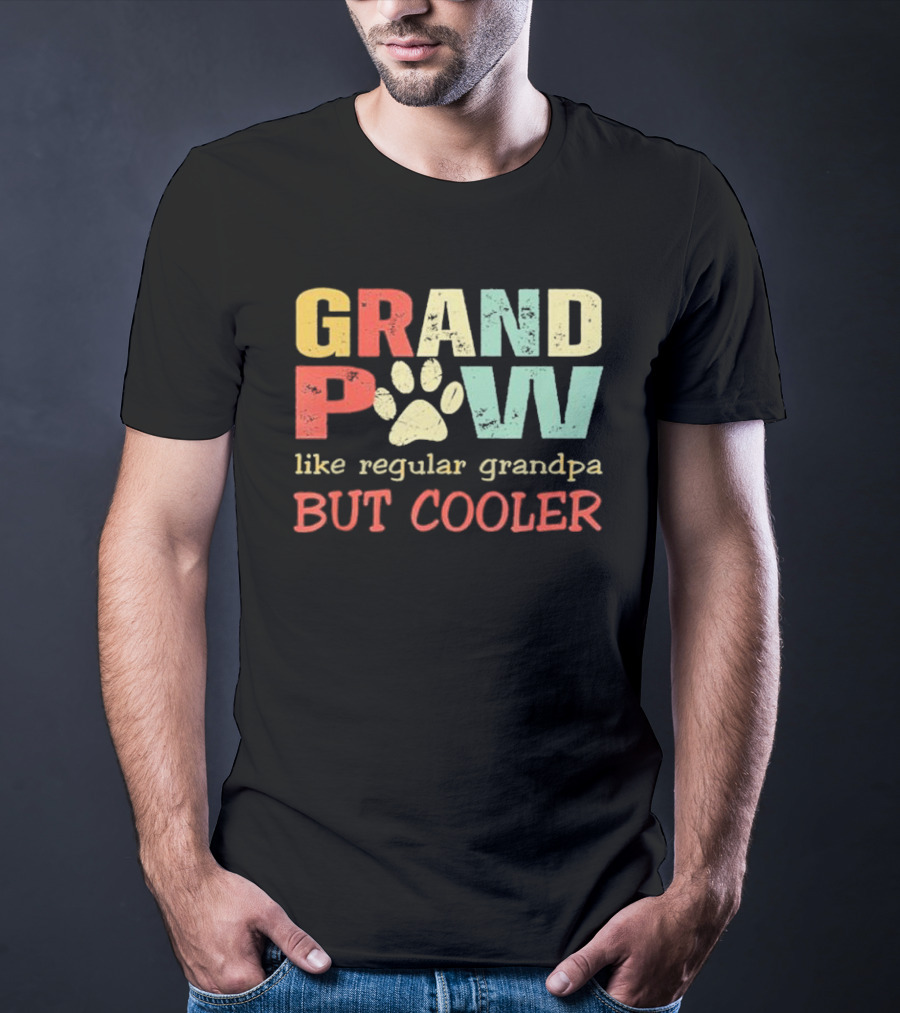 Grandpaw Like Regular Grandpa But Cooler Paw Print Father's Day T-Shirt