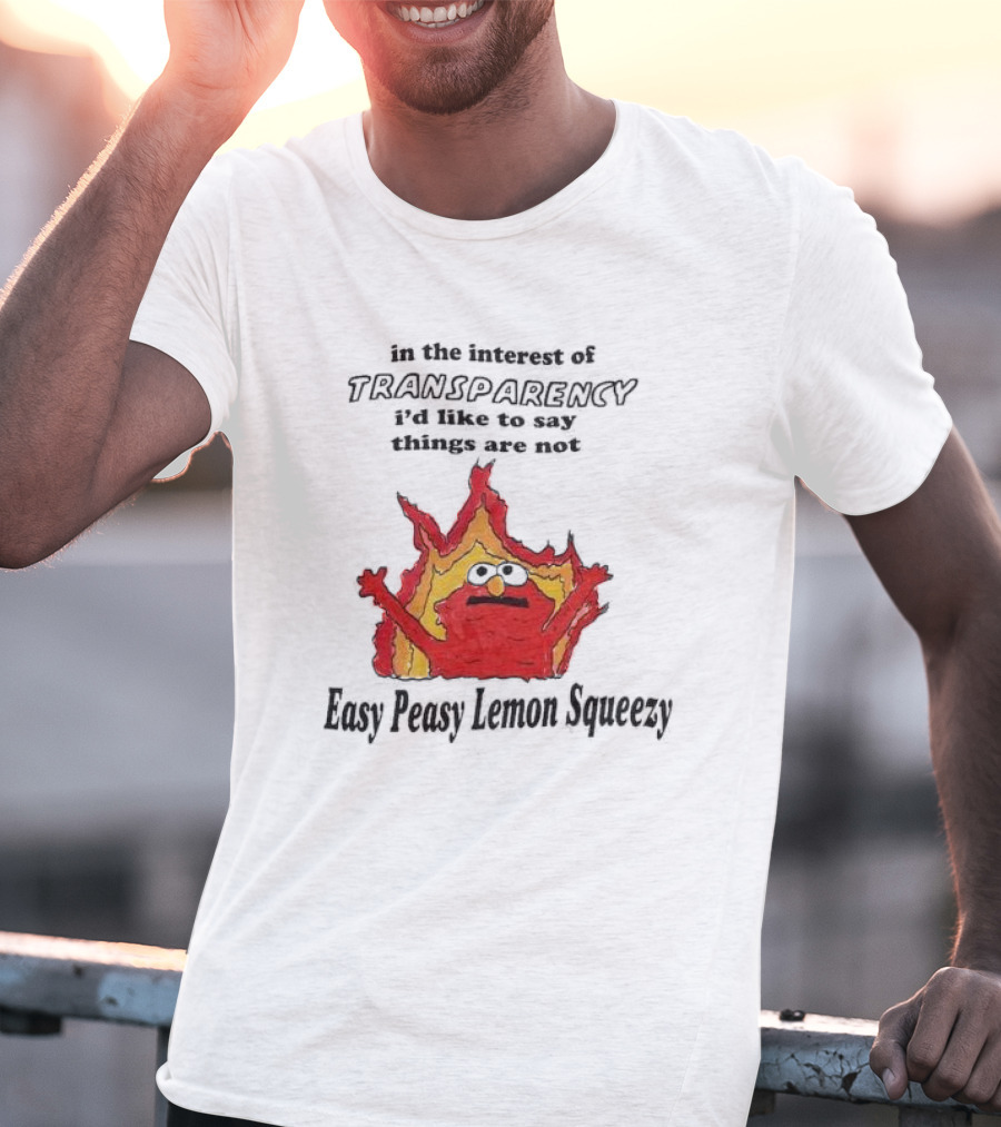 In The Interest Of Transparency I’d Like To Say Things Are Not Easy Peasy Lemon Squeezy Fire Meme T-Shirt