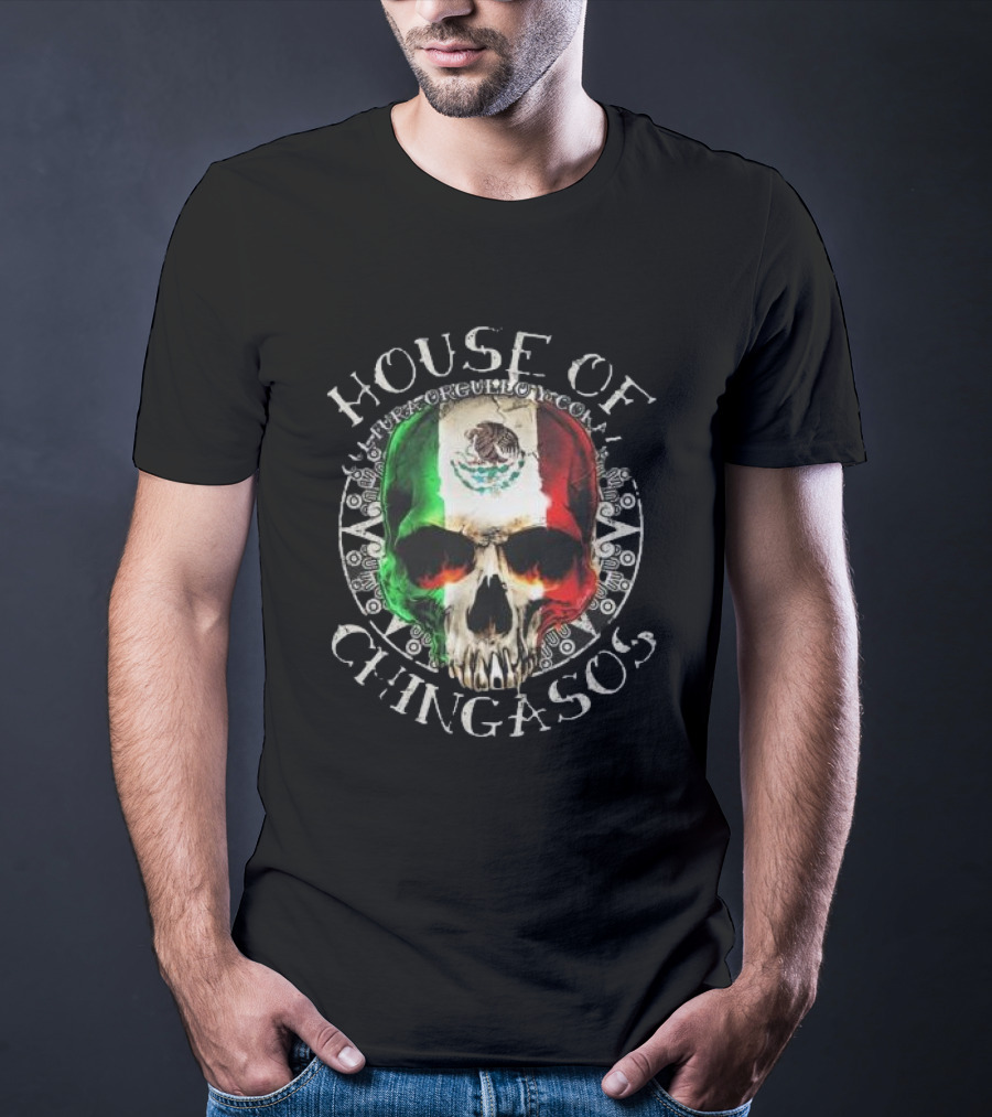 House Of Chingasos Calacas Cultura Mexican Skull Old School T-Shirt