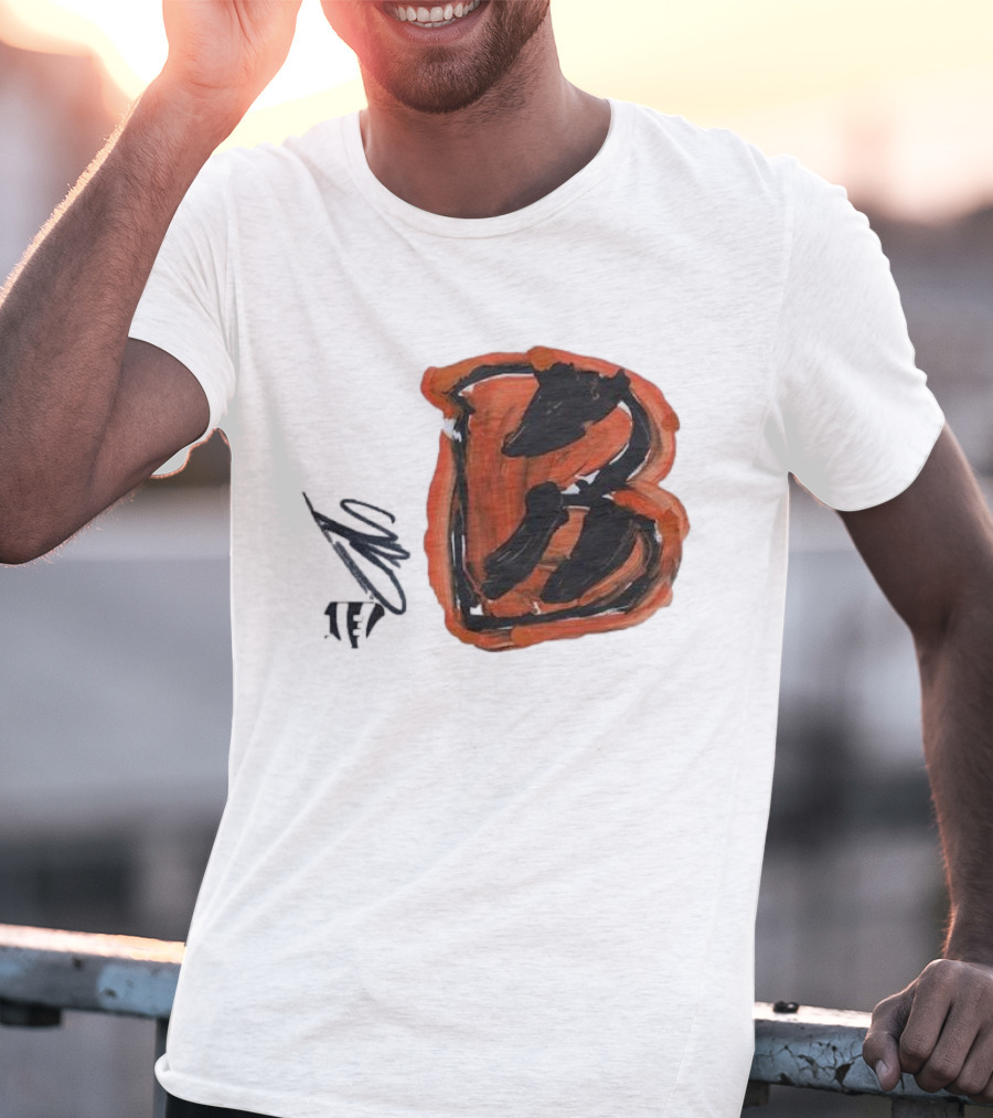 Jermaine Burton Cincinnati Bengals Paint Tri-Blend B T-Shirt