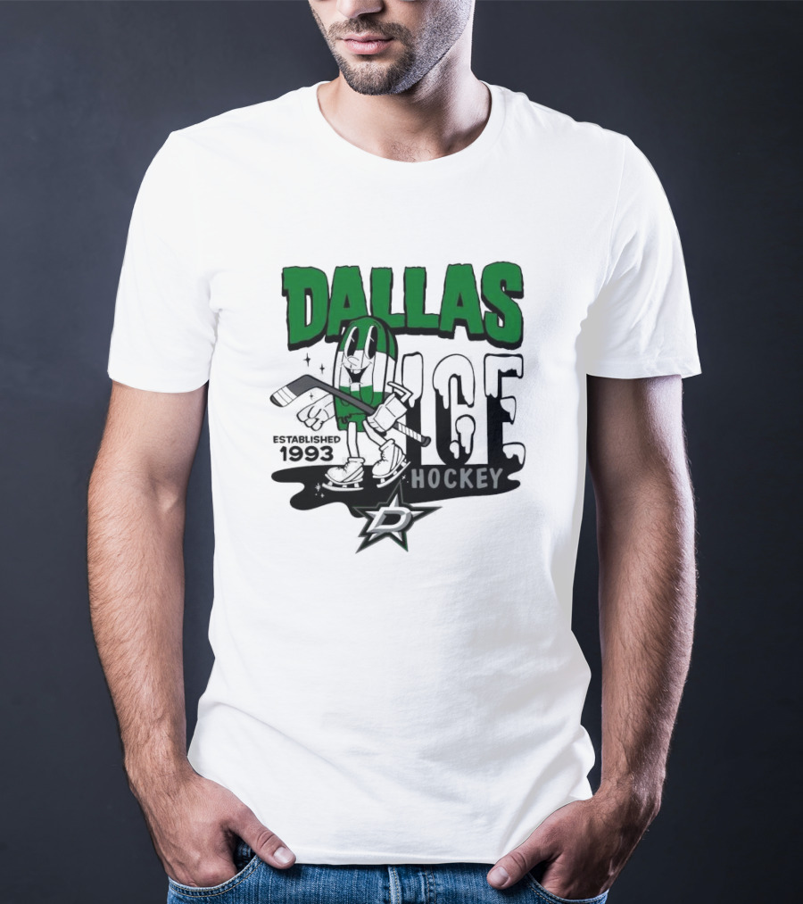 Dallas Stars Ice Hockey Established 1993 Youth Mitchell And Ness T-Shirt