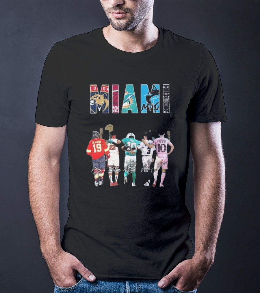Miami Florida Panthers Heat Dolphins Marlins City Soccer Tee Players T-Shirt