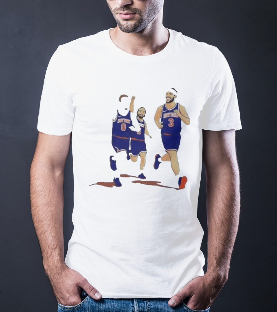 New York Knicks Donte DiVincenzo Jalen Brunson Josh Hart Villanova Basketball Team Players T-Shirt