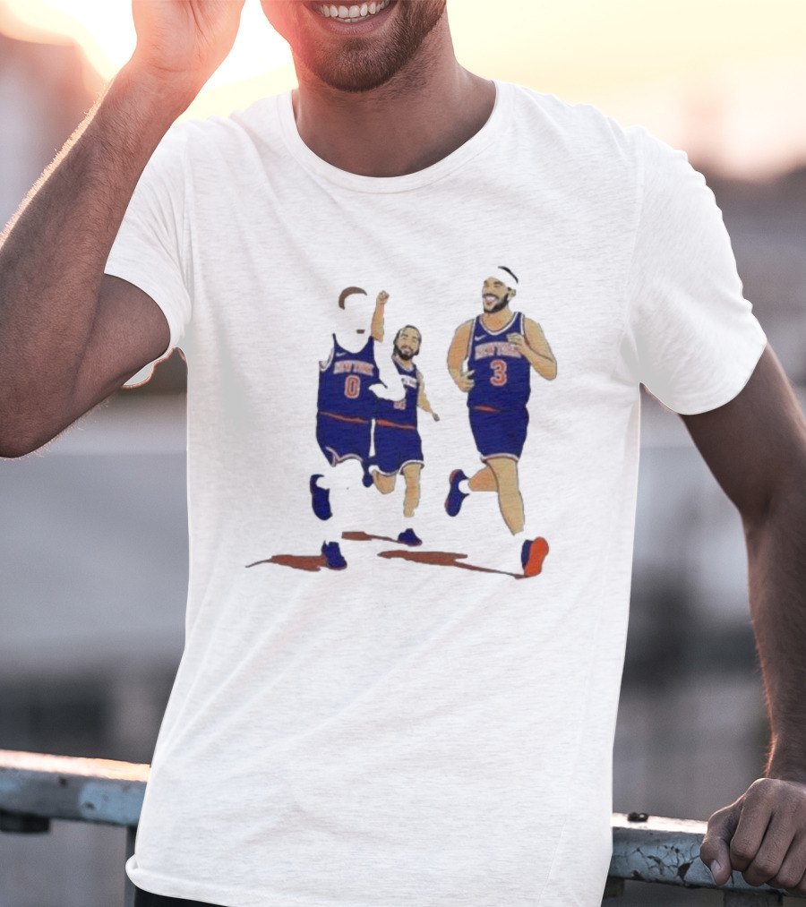 New York Knicks Donte DiVincenzo Jalen Brunson Josh Hart Villanova Basketball Team Players T-Shirt
