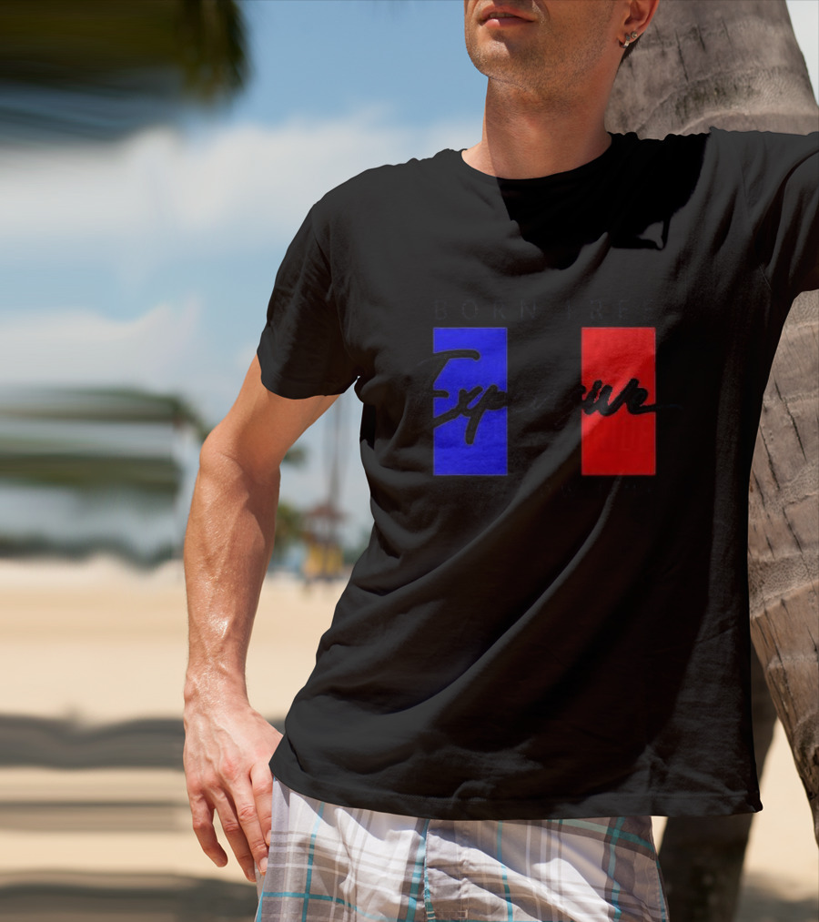 Born Free But Now I'm Expensive Red And Blue Blocks T-Shirt