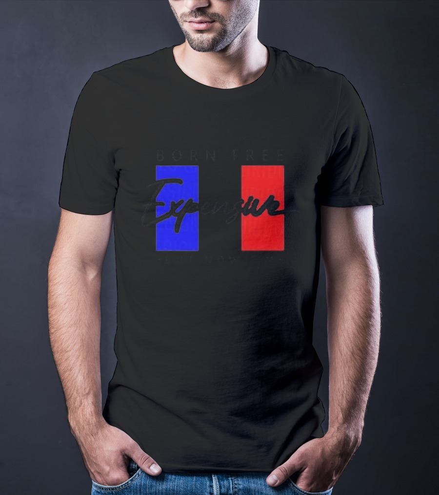 Born Free But Now I'm Expensive Red And Blue Blocks T-Shirt