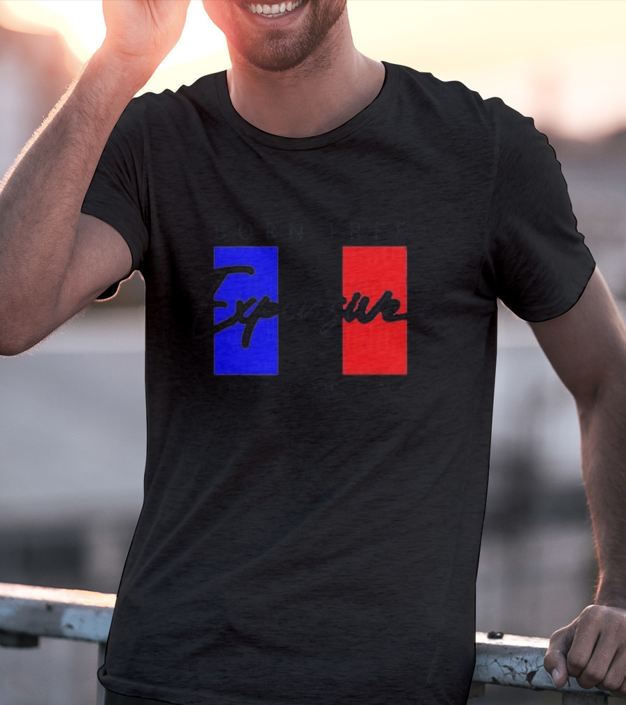 Born Free But Now I'm Expensive Red And Blue Blocks T-Shirt