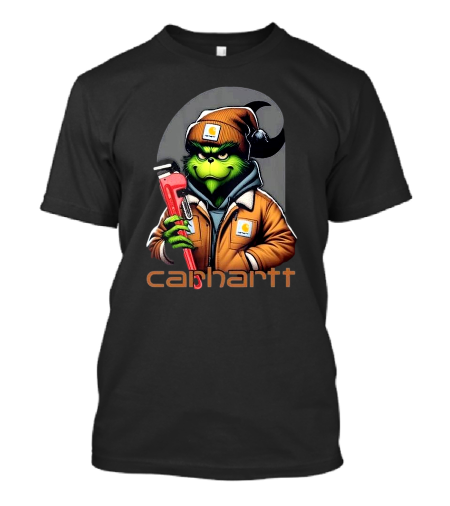 Grinch Carhartt Mechanic Holding Wrench T-Shirt