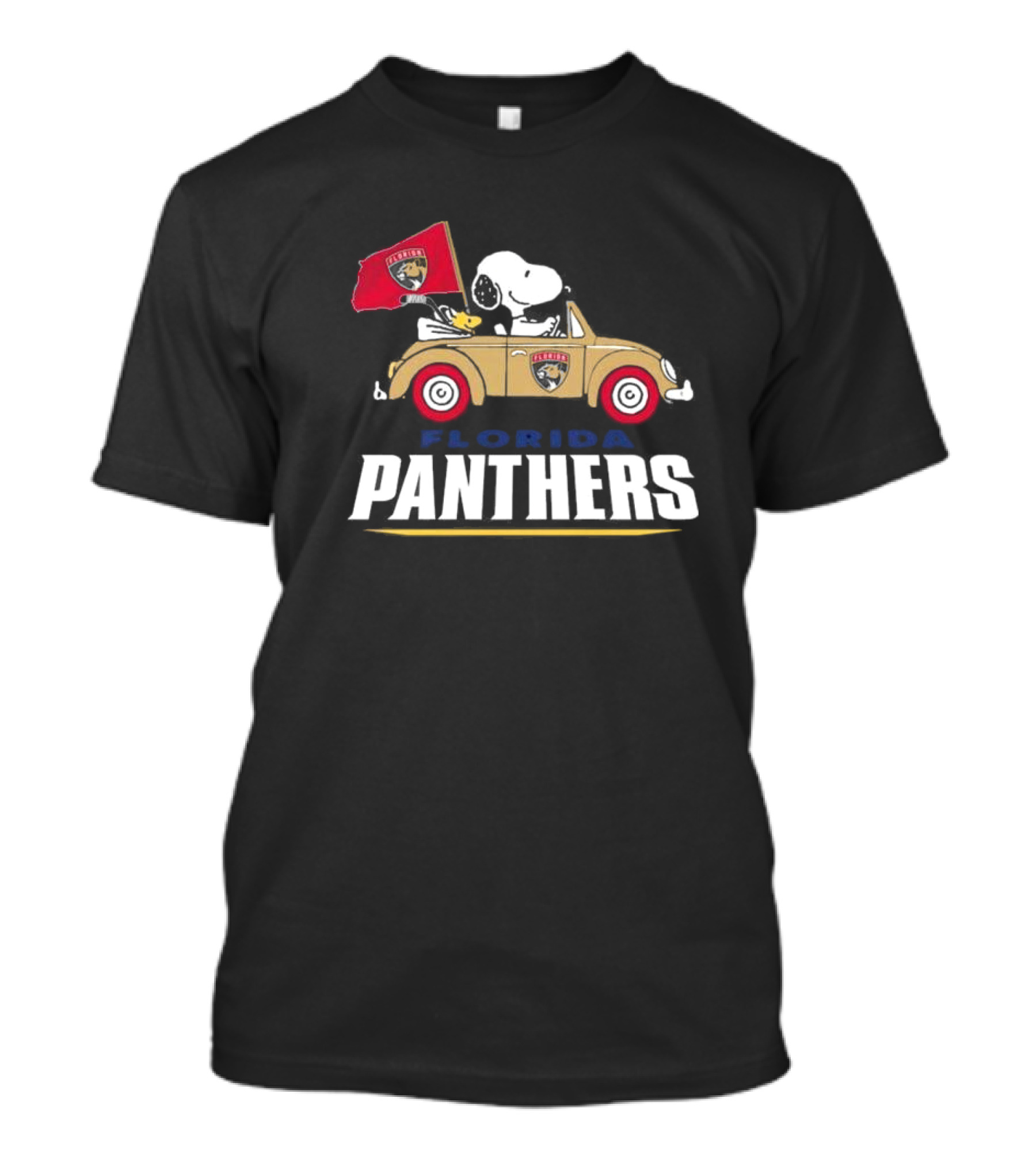 Florida Panthers Hockey Snoopy Driving Classic Car Fan T-Shirt